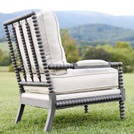 Pair of Two Spool Chairs Linen & Down