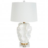 Sea Shell Wave Ceramic Lamp White (New)