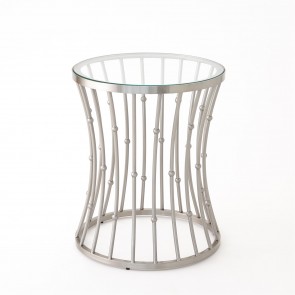 Silver Nickel Garden Stool Table
