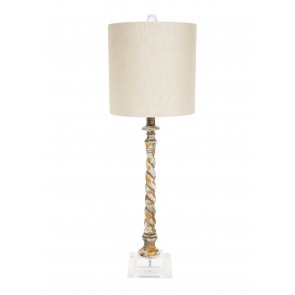 Aged Gold and Silver Lamp Oversized