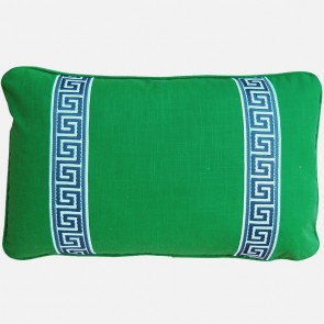 Greek Key Luxury Pillows Green
