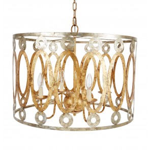 Woven Basket Classic Chandelier Gold Silver