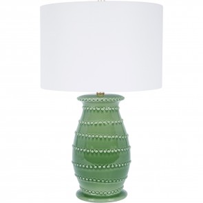Green Beaded Ceramic Lamp