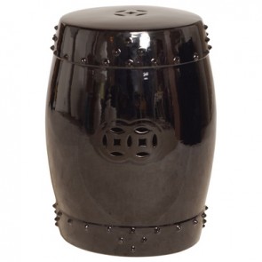 Black Classic Ceramic Garden Stool