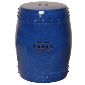 Sapphire Navy Blue Classic Ceramic Garden Stool