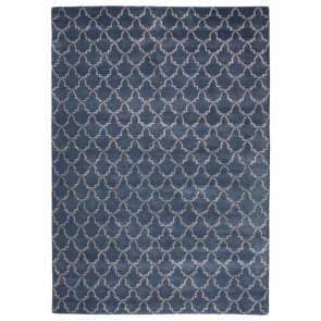 Plush Moroccan Tile Luxury Rug Steller Blue