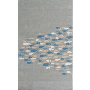 Plush Hand Tufted School of Fish Coastal Living Wool Rug (colors)