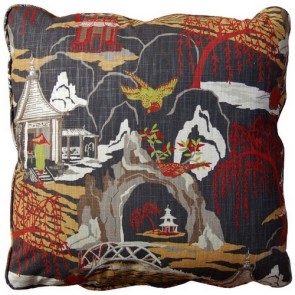  Luxury Charcoal Chinoiserie Custom Pillow