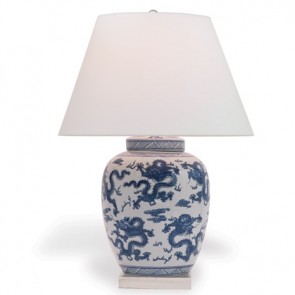Blue and White Porcelain Dragon Lamp