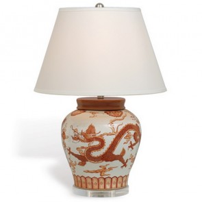 Red Spice Porcelain Dragon Lamp