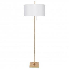 Caroline Bamboo Gold Leaf Floor Lamp 
