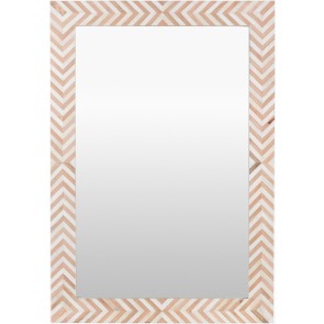 Tan and White Bone Inlay Mirror
