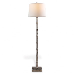 Palm Beach Bamboo Silver Nickel Floor Lamp