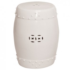 White Ivory Classic Ceramic Garden Stool