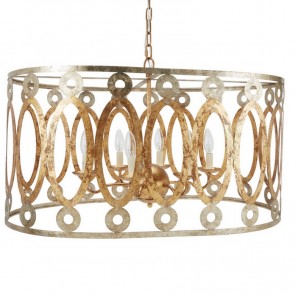 Woven Oval Basket Classic Chandelier Gold Silver