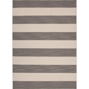 Striped Pura Vida Wool Rug Gray