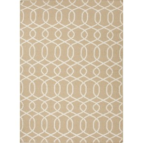 Greek Patterned Flat Wool Rug Khaki Gray