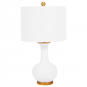 White Ceramic Vase Lamp and Gold