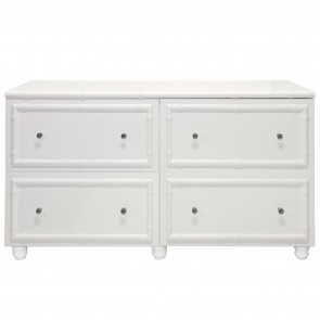Chelsea White Lacquer Bamboo Dresser Chest (Colors)